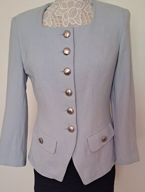 APART Vintage  Elegant Light Blue Women's Tailored Button Jacket MADE IN USA